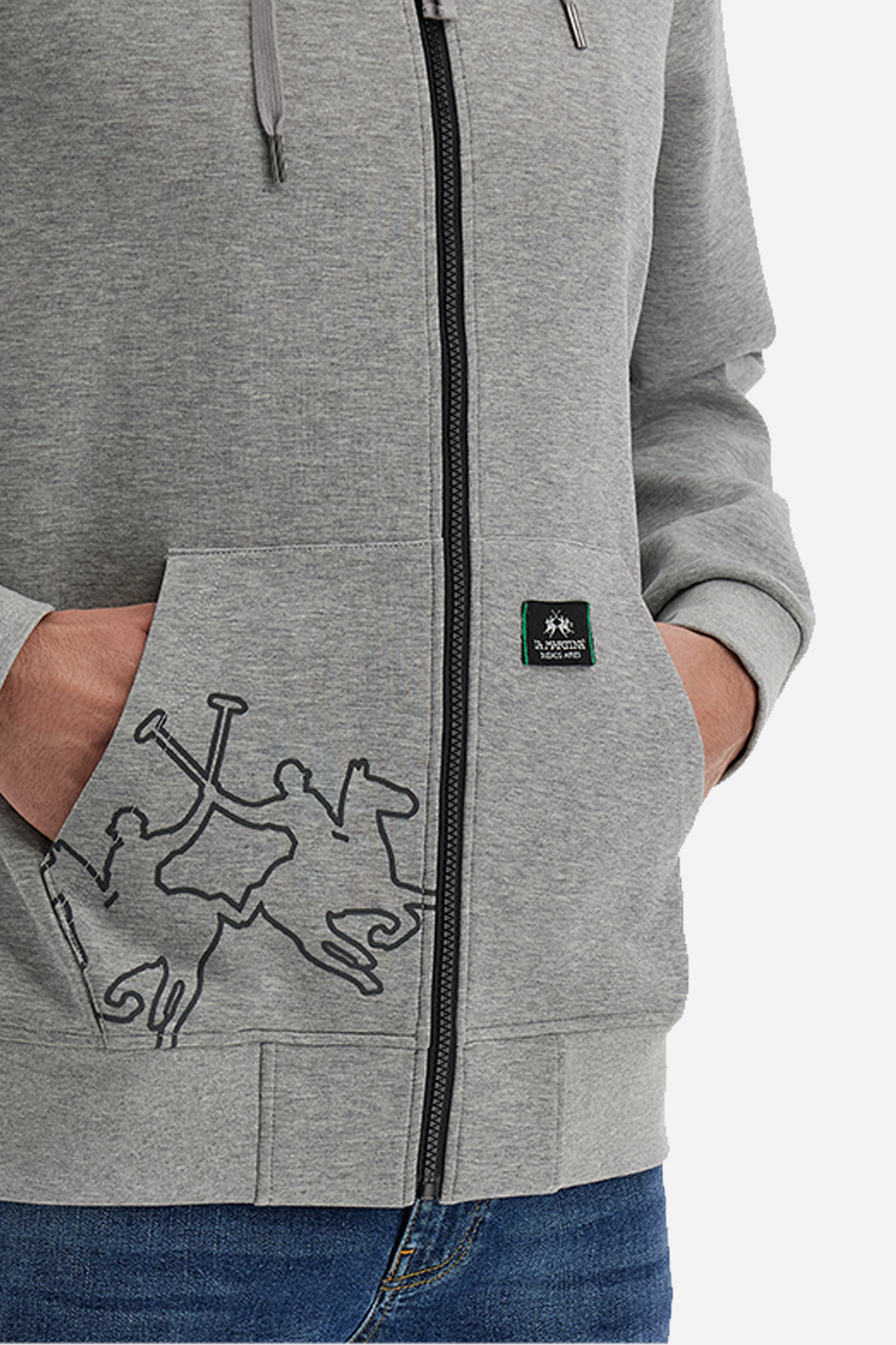 Felpa uomo full zip hoodie Logos in tinta unita logo grande stilizzato - Vangelis - I nostri preferiti per lui | La Martina - Official Online Shop