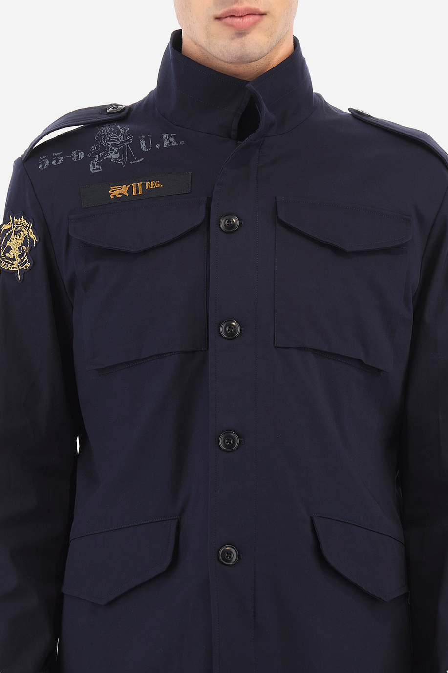 Men's regular fit cotton jacket - Vanek - Spring jackets | La Martina - Official Online Shop