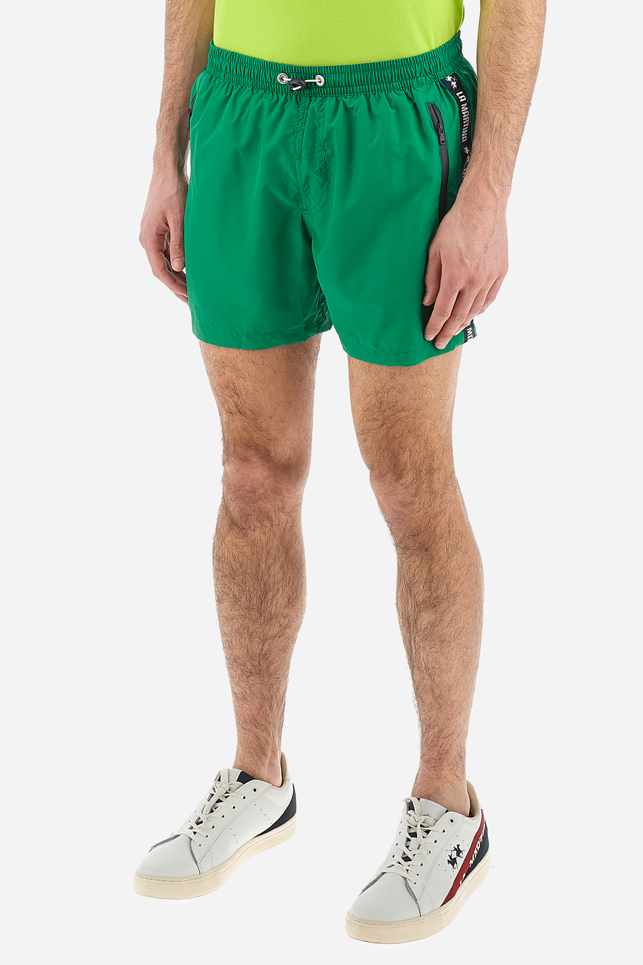 Regular fit men's swim trunks with drawstring waist - Vasiliso - Swimwear | La Martina - Official Online Shop