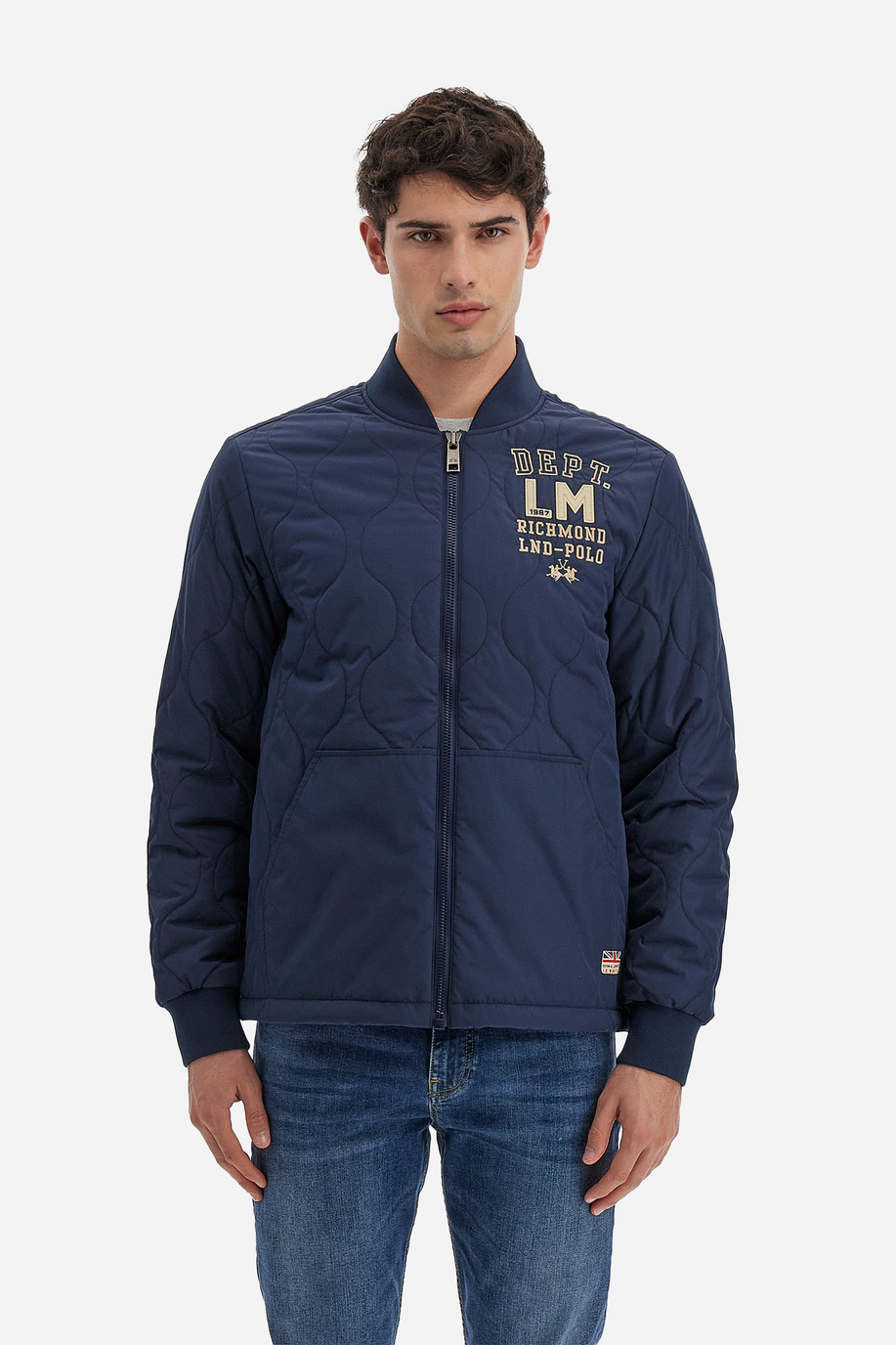 Polo Academy men's solid color high neck full zip jacket with hidden pockets - Vanni - Spring jackets | La Martina - Official Online Shop