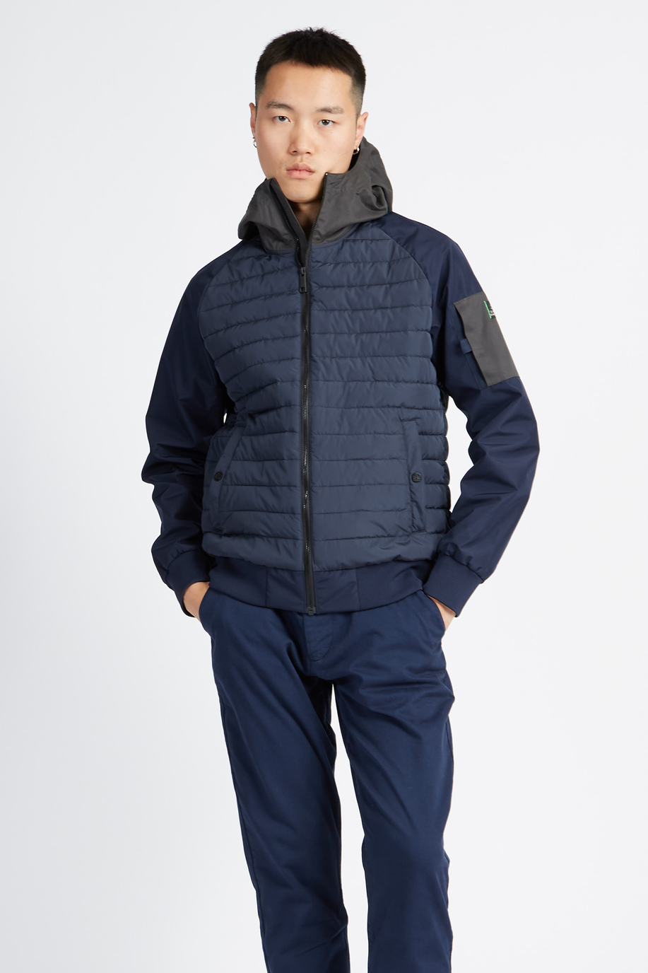 Veste homme Polo Academy couleur unie zippée à capuche avec poches boutonnées - Vannie - Preview  | La Martina - Official Online Shop