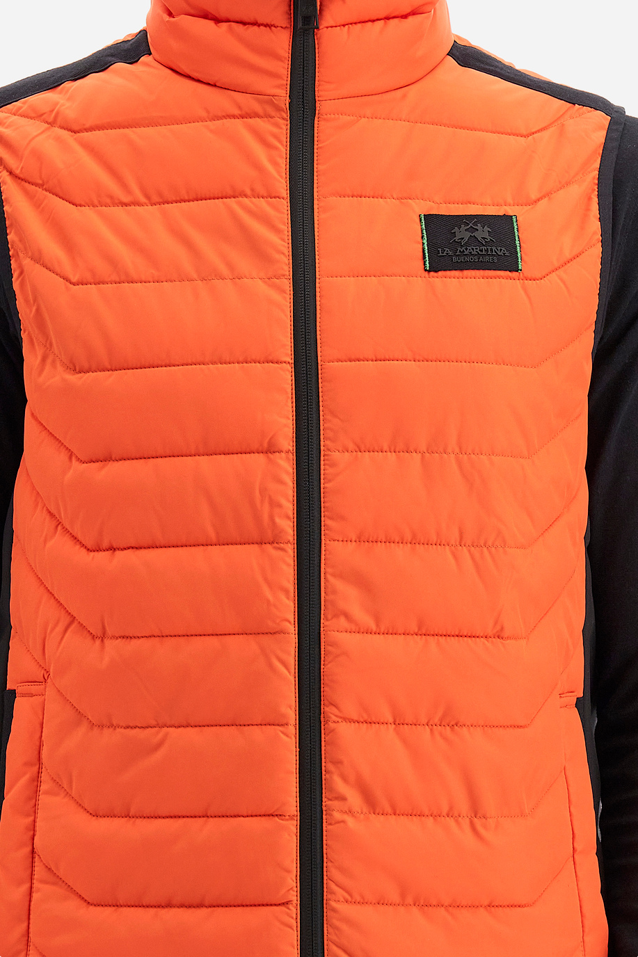 Men's sleeveless bomber jacket full zip high collar Logos - Varen - Spring jackets | La Martina - Official Online Shop