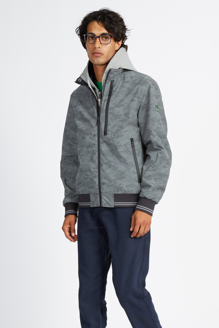 Veste camouflage à capuche zippée pour hommes Logos - Varick - Vêtements d’extérieur | La Martina - Official Online Shop