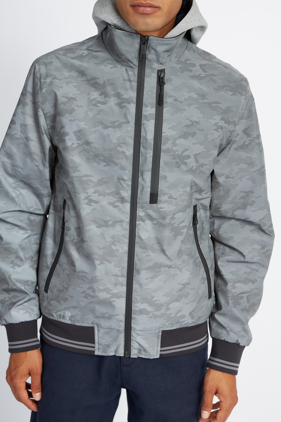 Men's full zip hooded camouflage jacket Logos - Varick - Outerwear | La Martina - Official Online Shop