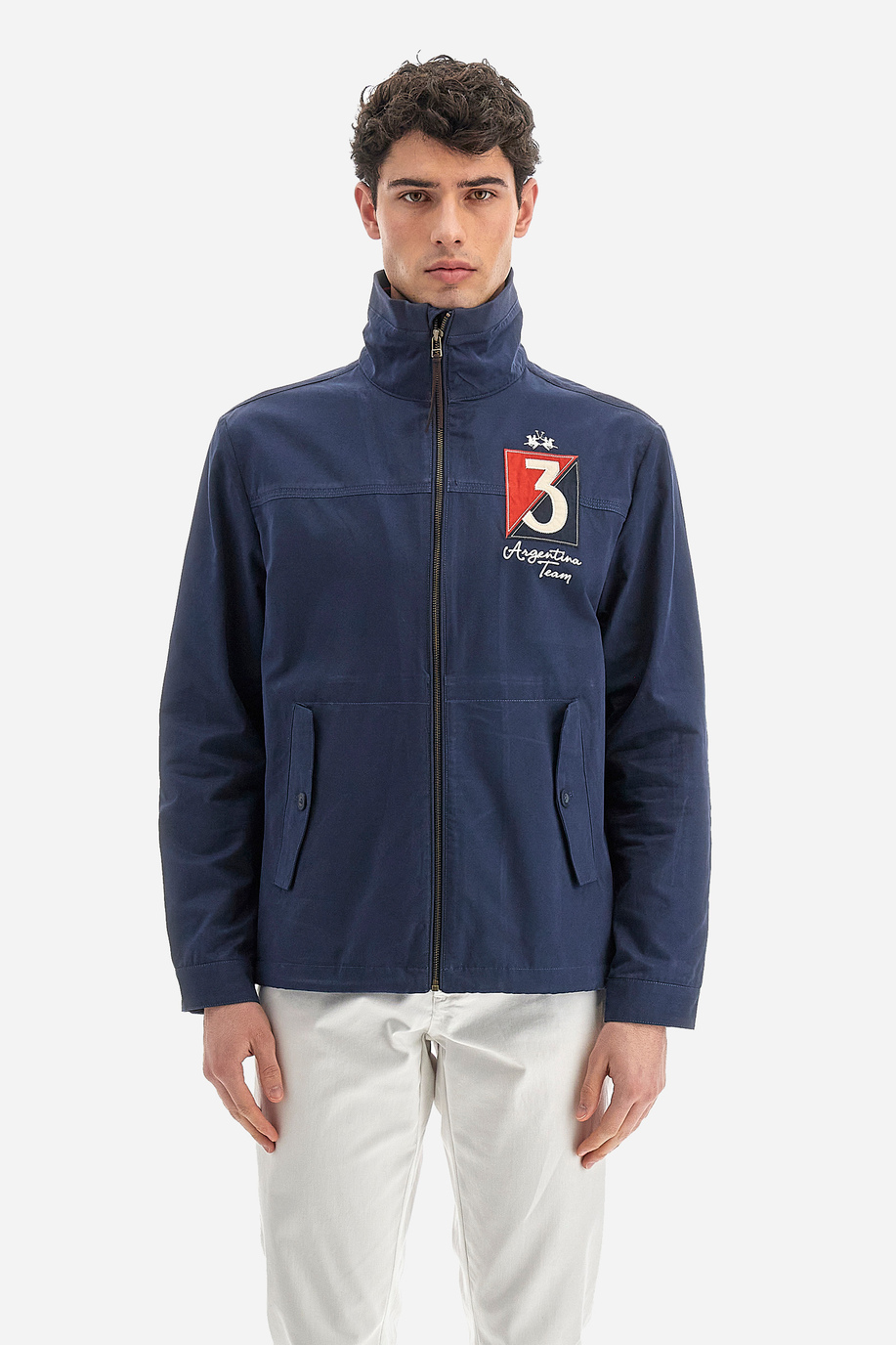 Men's Regular Fit Zip Up Cotton Blend Long Sleeve Jacket - Vern - Leyendas del Polo | La Martina - Official Online Shop