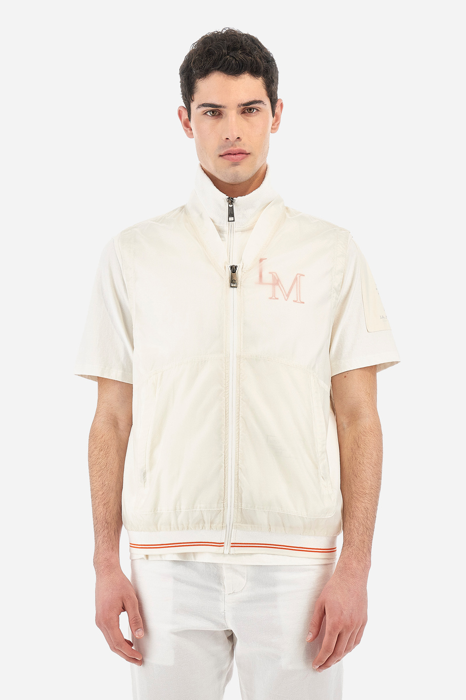 Men's vest with high collar and regular fit zip - Vermont - Outerwear | La Martina - Official Online Shop