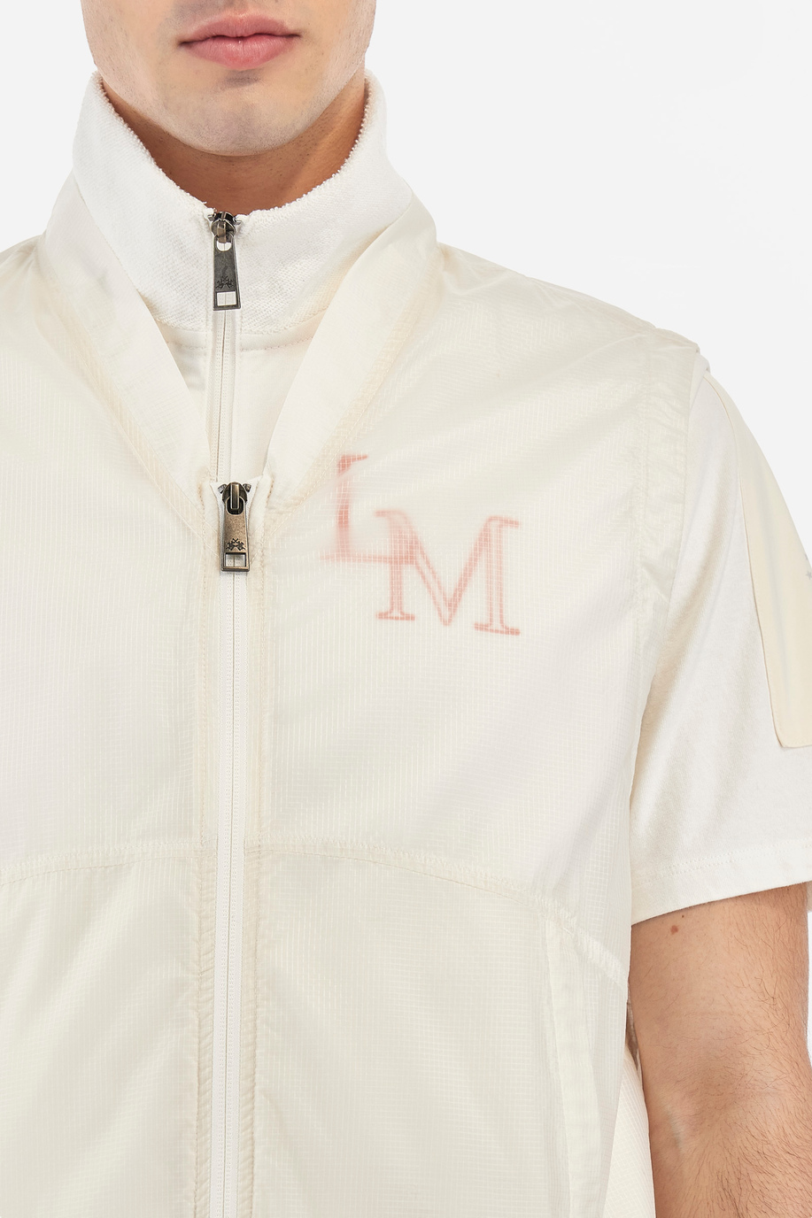 Gilet pour homme avec col montant et zip coupe droite - Vermont - Vêtements d’extérieur | La Martina - Official Online Shop