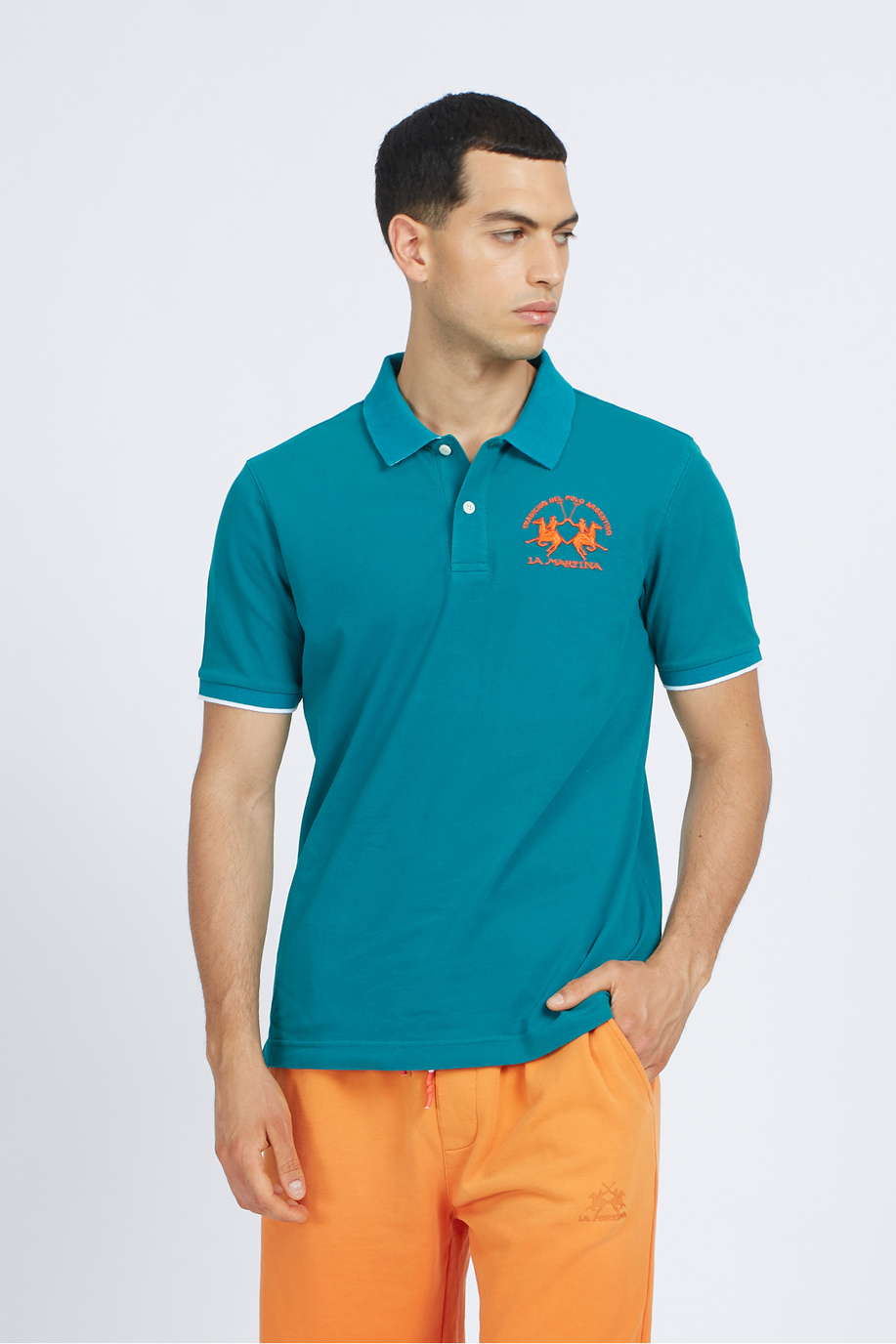 Men's short-sleeved polo shirt in regular fit stretch cotton - Miguel - Capsule | La Martina - Official Online Shop