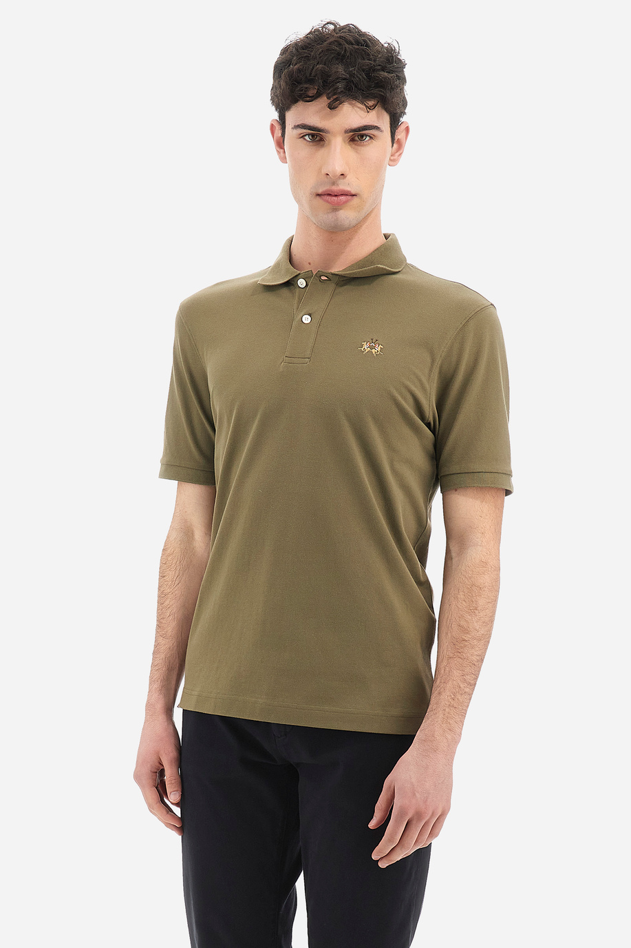 Short-sleeves man polo in cotton-stretch slim fit  -  Eduardo - Classic Basics | La Martina - Official Online Shop