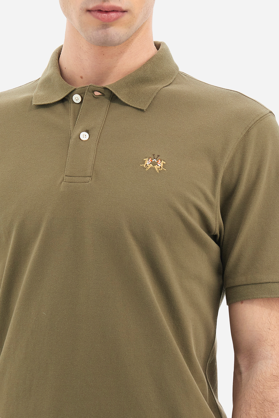 Kurzärmliges Herren-Poloshirt aus Stretch-Baumwolle slim fit  -  Eduardo - Poloshirts | La Martina - Official Online Shop