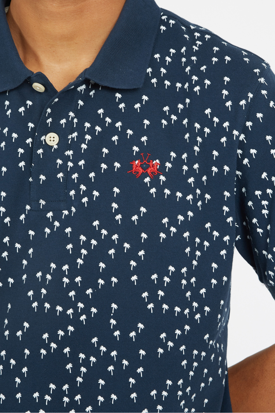 Regular fit 100% cotton short-sleeved polo shirt for men - Valentin - -40% | step 3 | US | La Martina - Official Online Shop