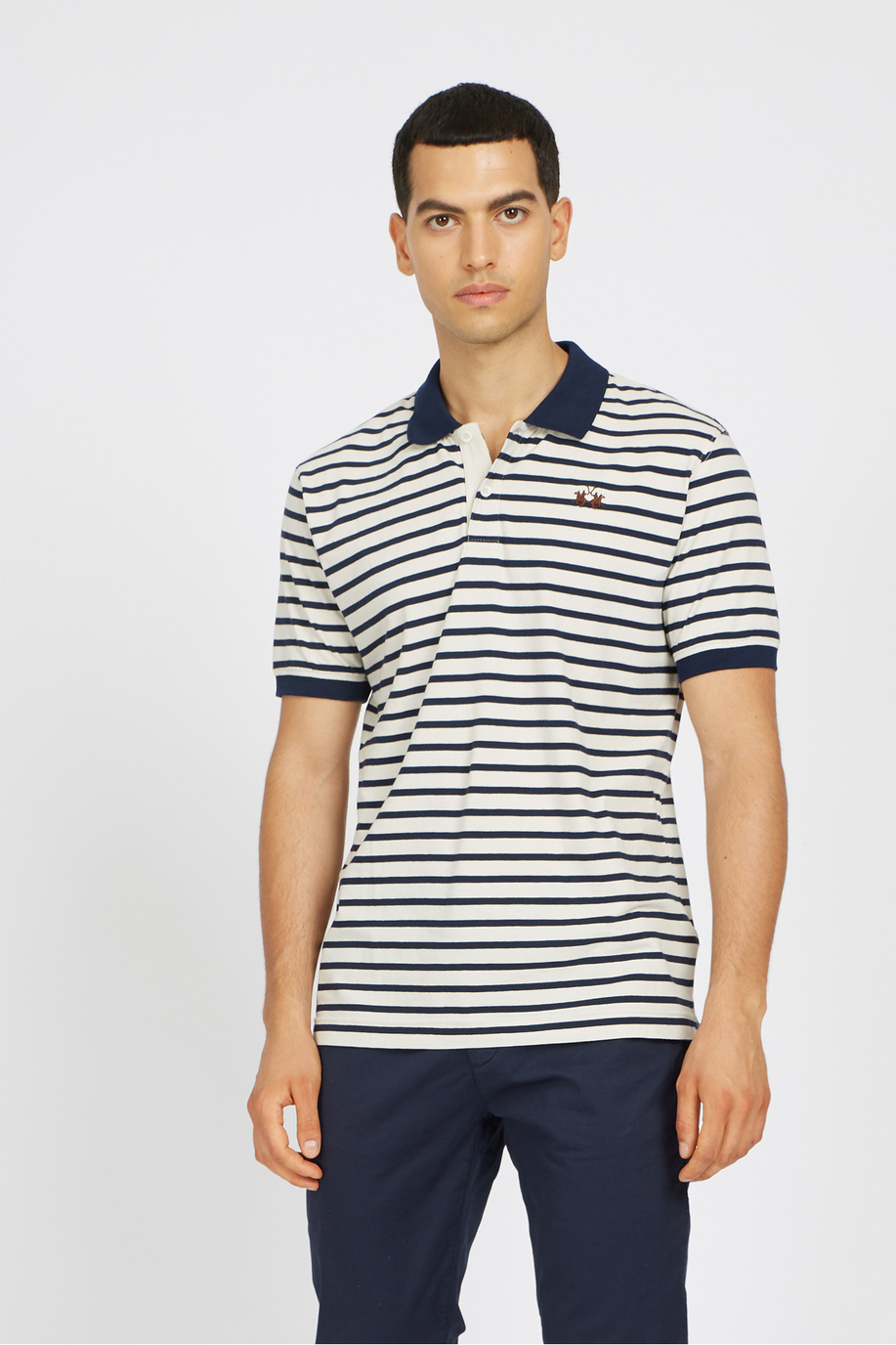 Herren-Kurzarm-Poloshirt aus Stretch-Baumwolle mit normaler Passform - Venceslav - Kleidung | La Martina - Official Online Shop