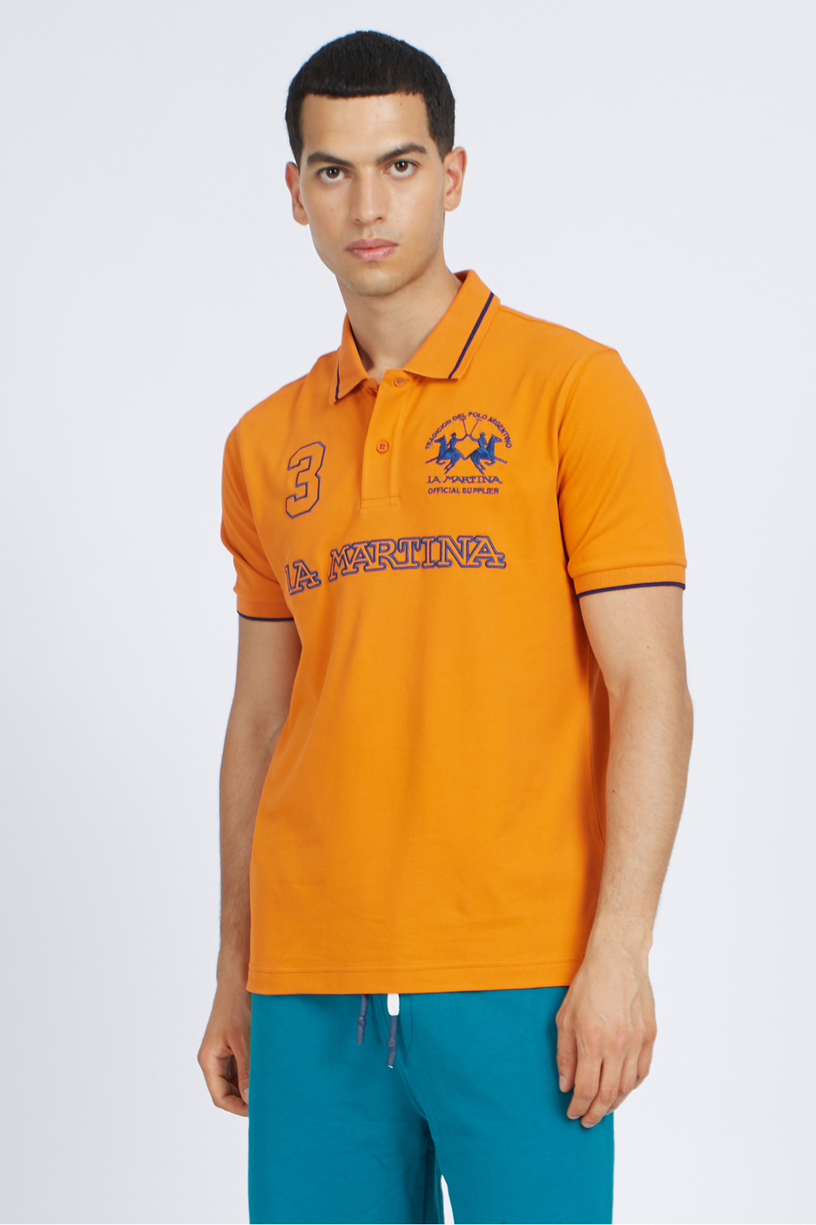 Men's short-sleeved polo shirt in regular fit stretch cotton - Rosano - Regular fit | La Martina - Official Online Shop