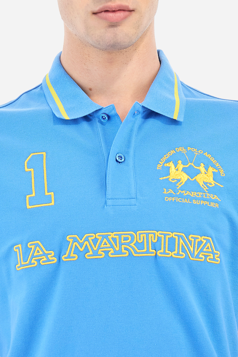 Polo à manches courtes pour homme en coton stretch regular fit - Rosano - Black Friday | La Martina - Official Online Shop