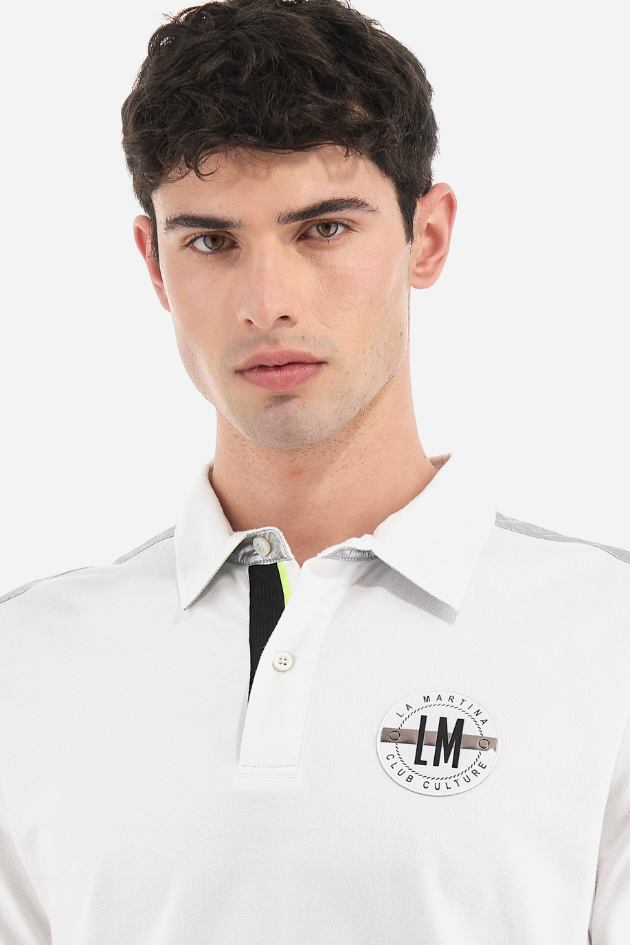 Men's regular fit cotton blend short sleeve polo shirt - Virge - -40% | step 3 | US | La Martina - Official Online Shop