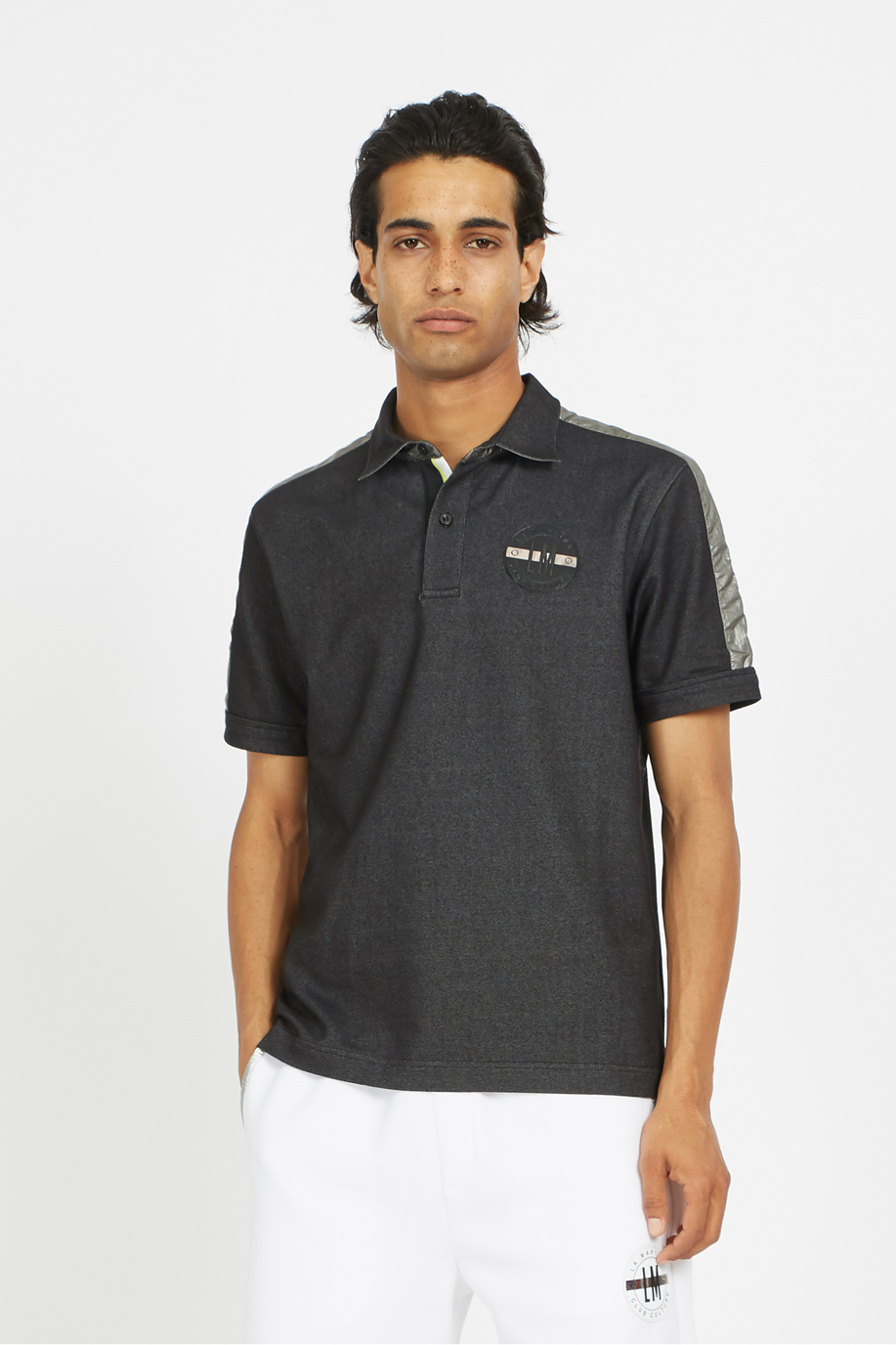 Men's regular fit cotton blend short sleeve polo shirt - Virge - Jet Set | La Martina - Official Online Shop