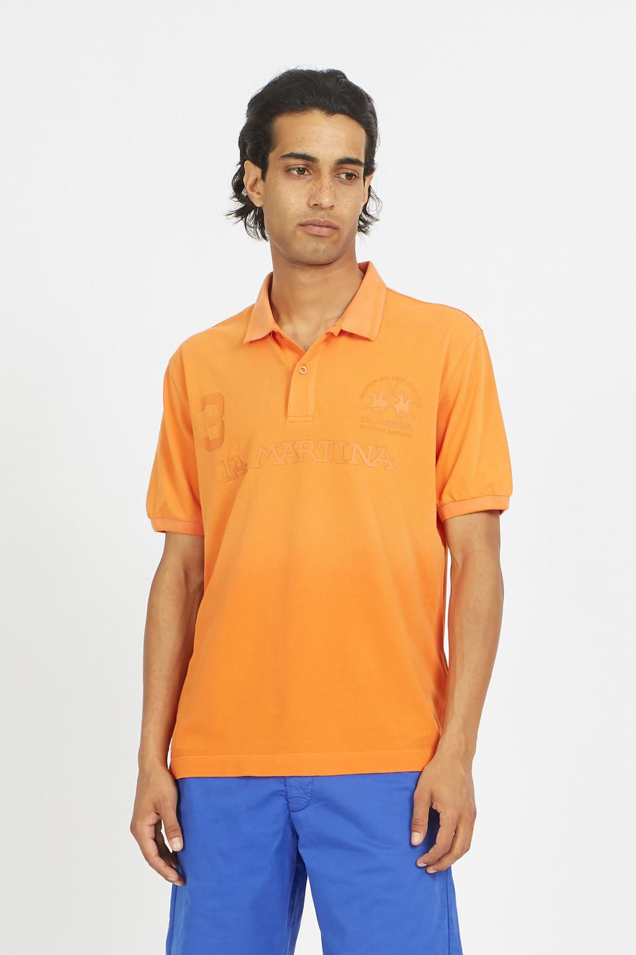 Regular fit 100% cotton short-sleeved polo shirt for men - Vilko - Regular fit | La Martina - Official Online Shop