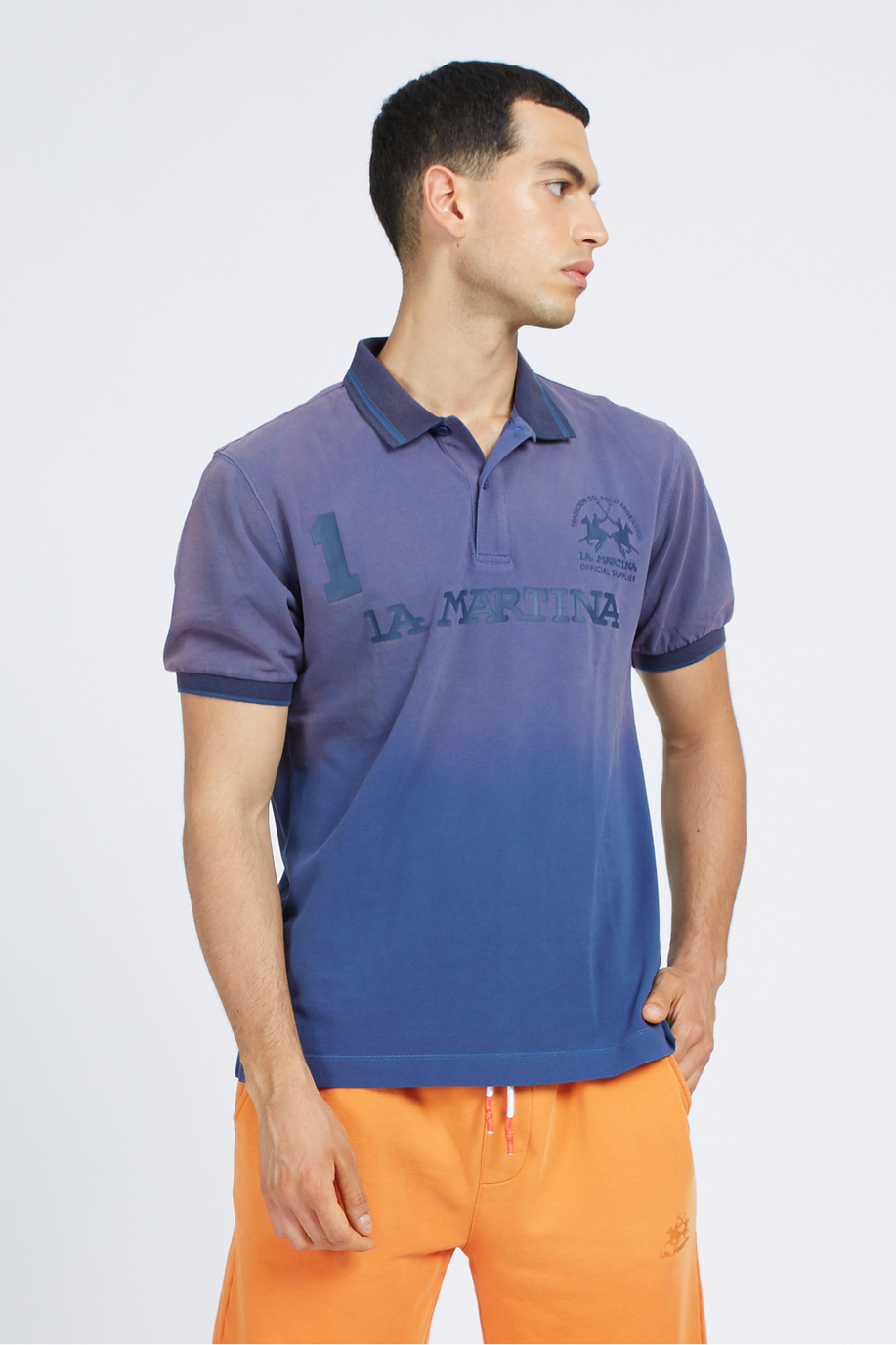 Regular fit 100% cotton short-sleeved polo shirt for men - Vilko - Iconos - Numeros  | La Martina - Official Online Shop