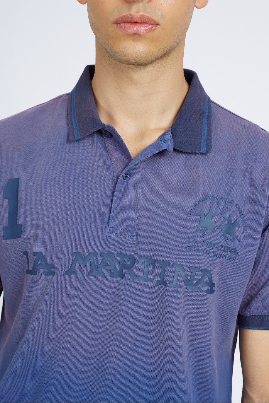 Regular fit 100% cotton short-sleeved polo shirt for men - Vilko - Iconos - Numeros  | La Martina - Official Online Shop