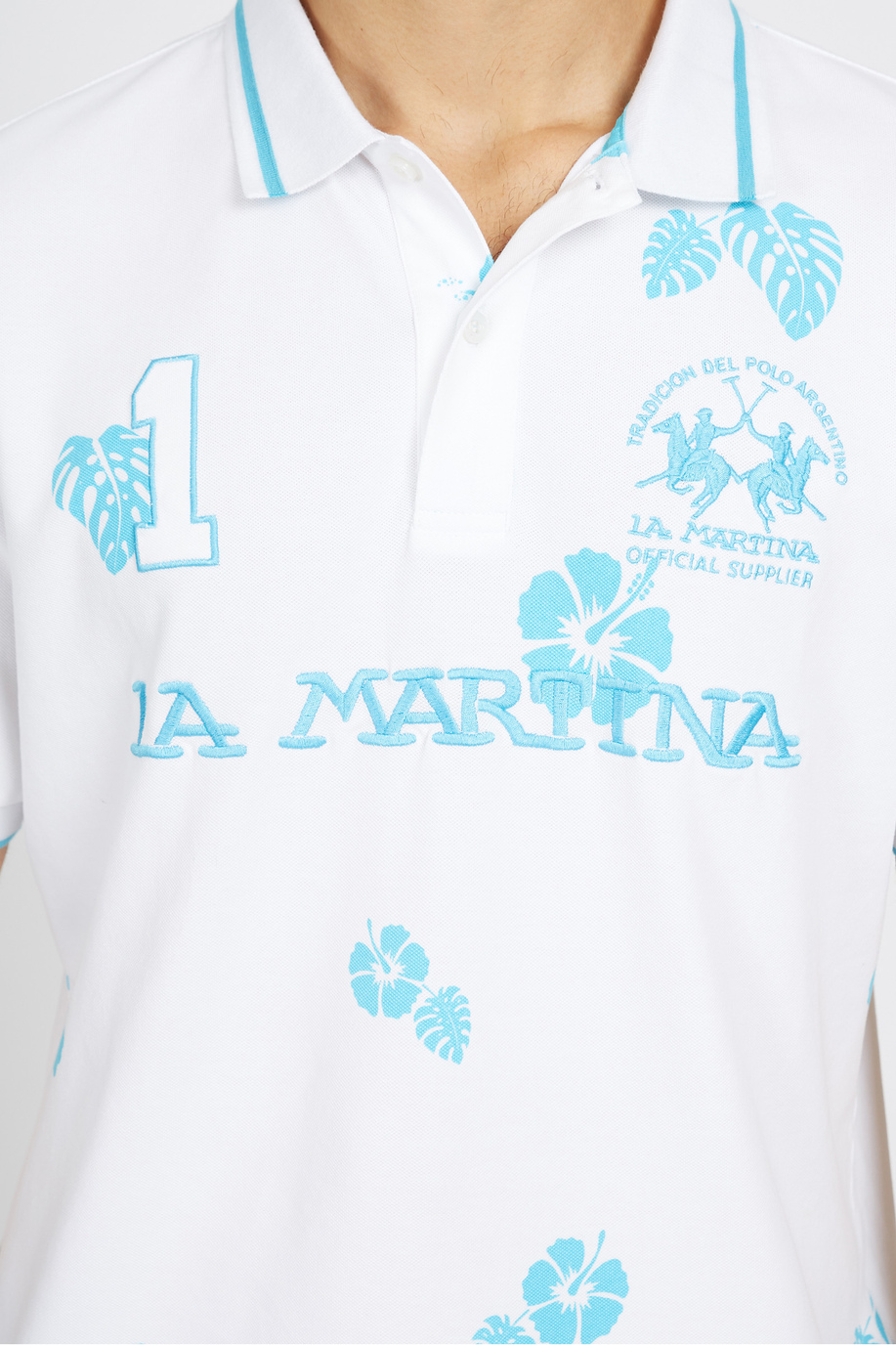 Regular fit 100% cotton short-sleeved polo shirt for men - Vondell - -40% | step 3 | US | La Martina - Official Online Shop