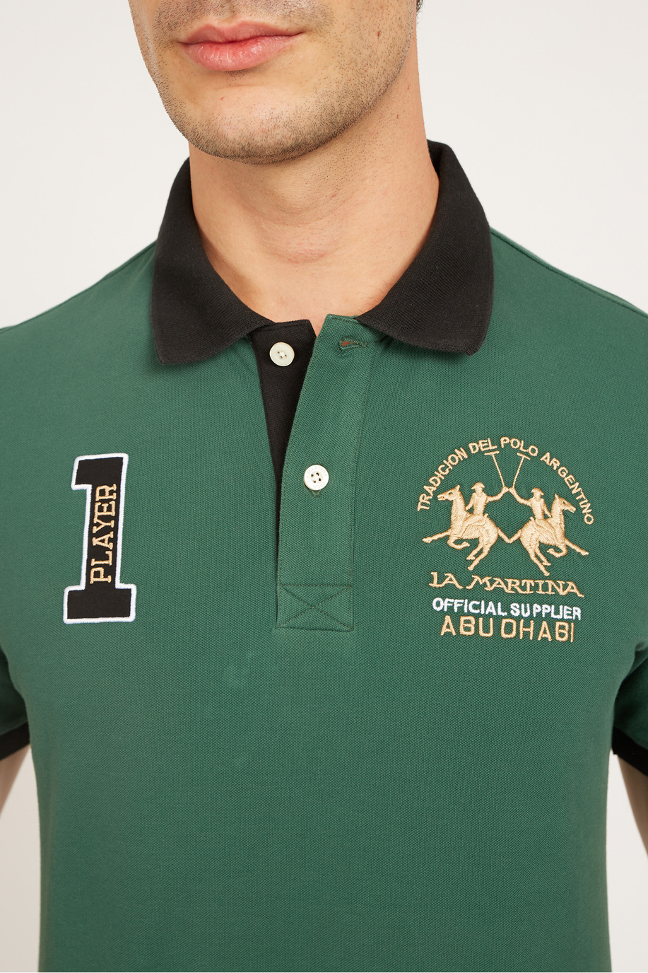 Men's short-sleeved polo shirt in regular fit stretch cotton - Vallee - Replicas of major tournaments | La Martina - Official Online Shop