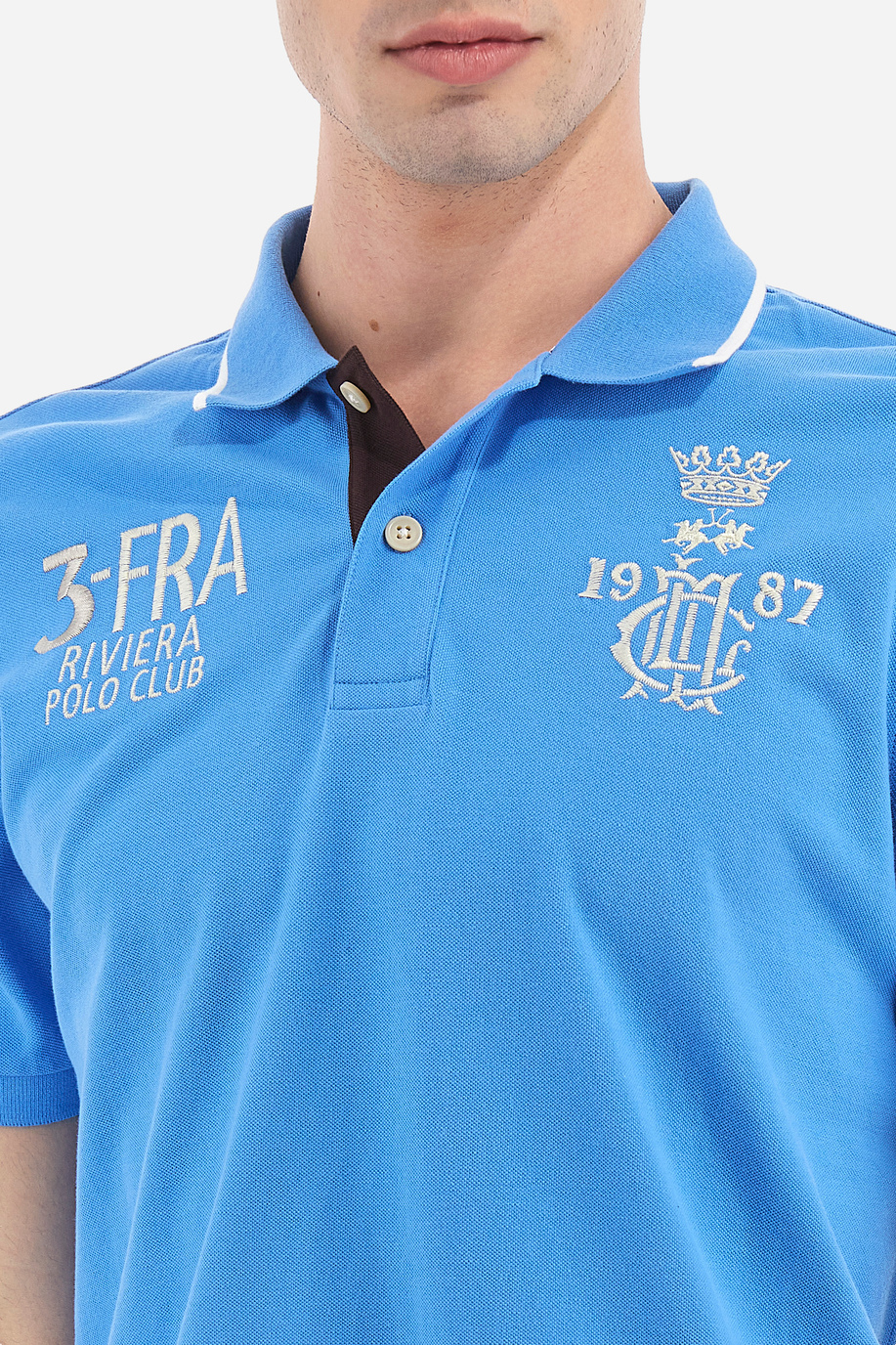 Regular fit 100% cotton short-sleeved polo shirt for men - Valma - Polo Shirts | La Martina - Official Online Shop