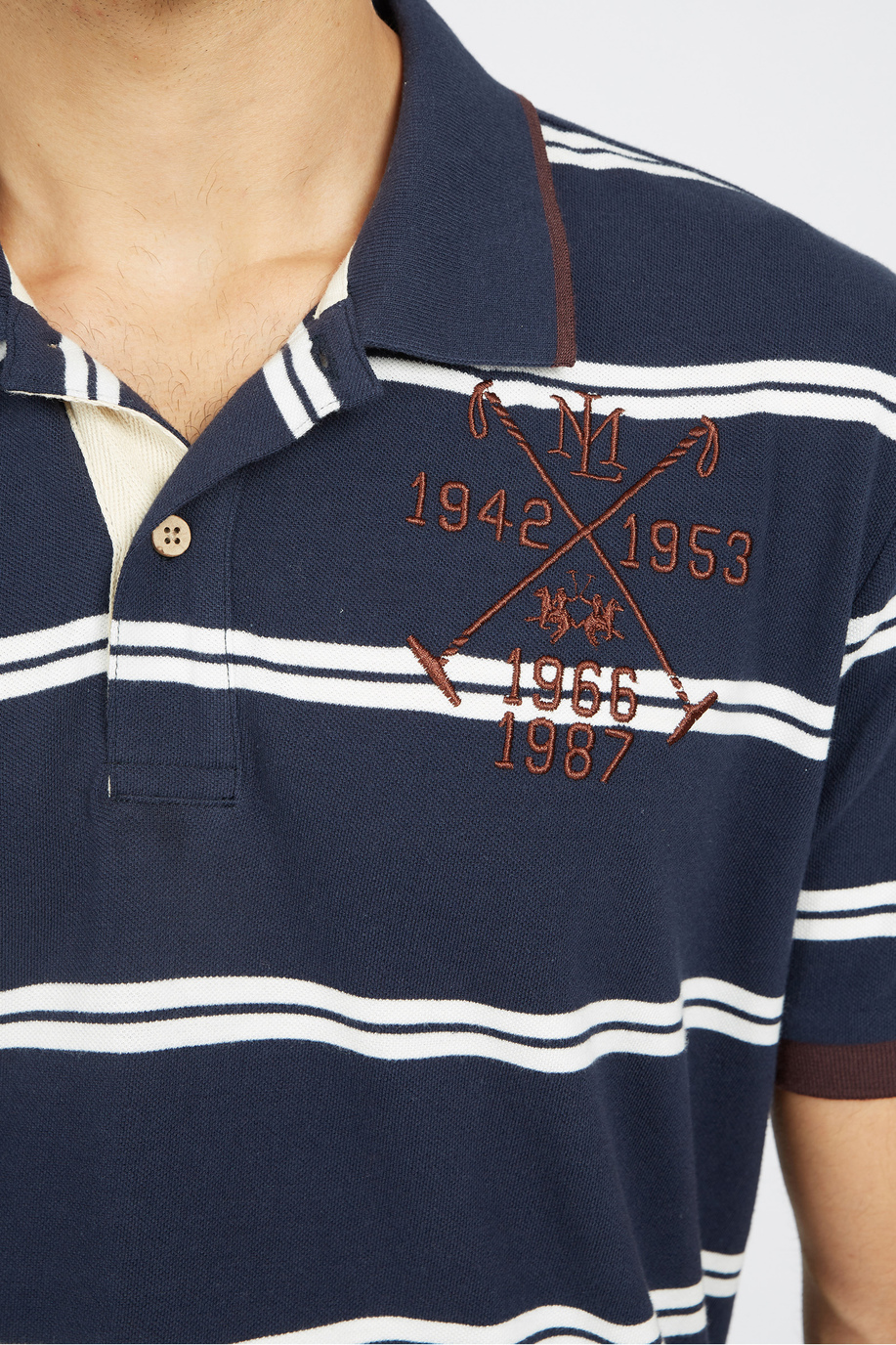 Regular fit 100% cotton short-sleeved polo shirt for men - Veleslav - Men | La Martina - Official Online Shop