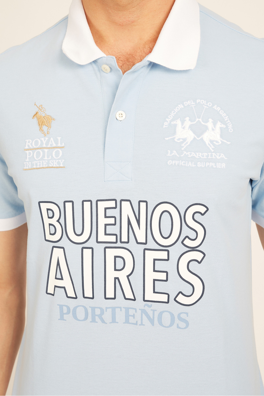 Regular fit 100% cotton short-sleeved polo shirt for men - Valter - Inmortales | La Martina - Official Online Shop