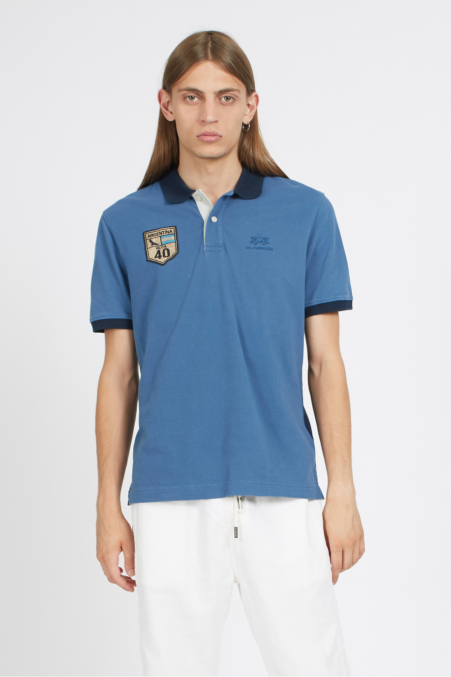 Regular fit 100% cotton short-sleeved polo shirt for men - Vinni - Apparel | La Martina - Official Online Shop