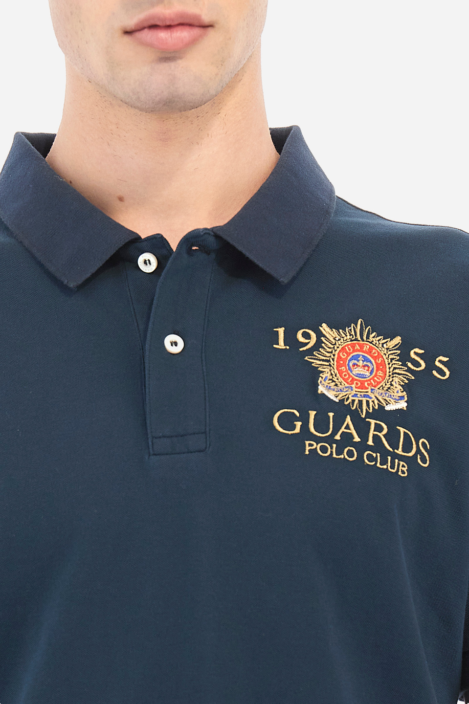 Men's short-sleeved polo shirt in regular fit stretch cotton - Vilmos - Guards - England | La Martina - Official Online Shop