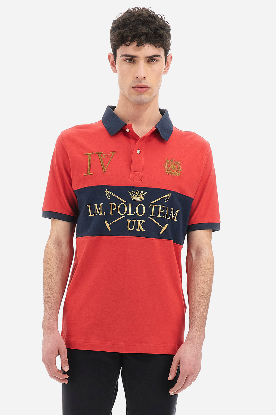 Men's short-sleeved over-fit cotton blend polo shirt - Vince - Guards - England | La Martina - Official Online Shop