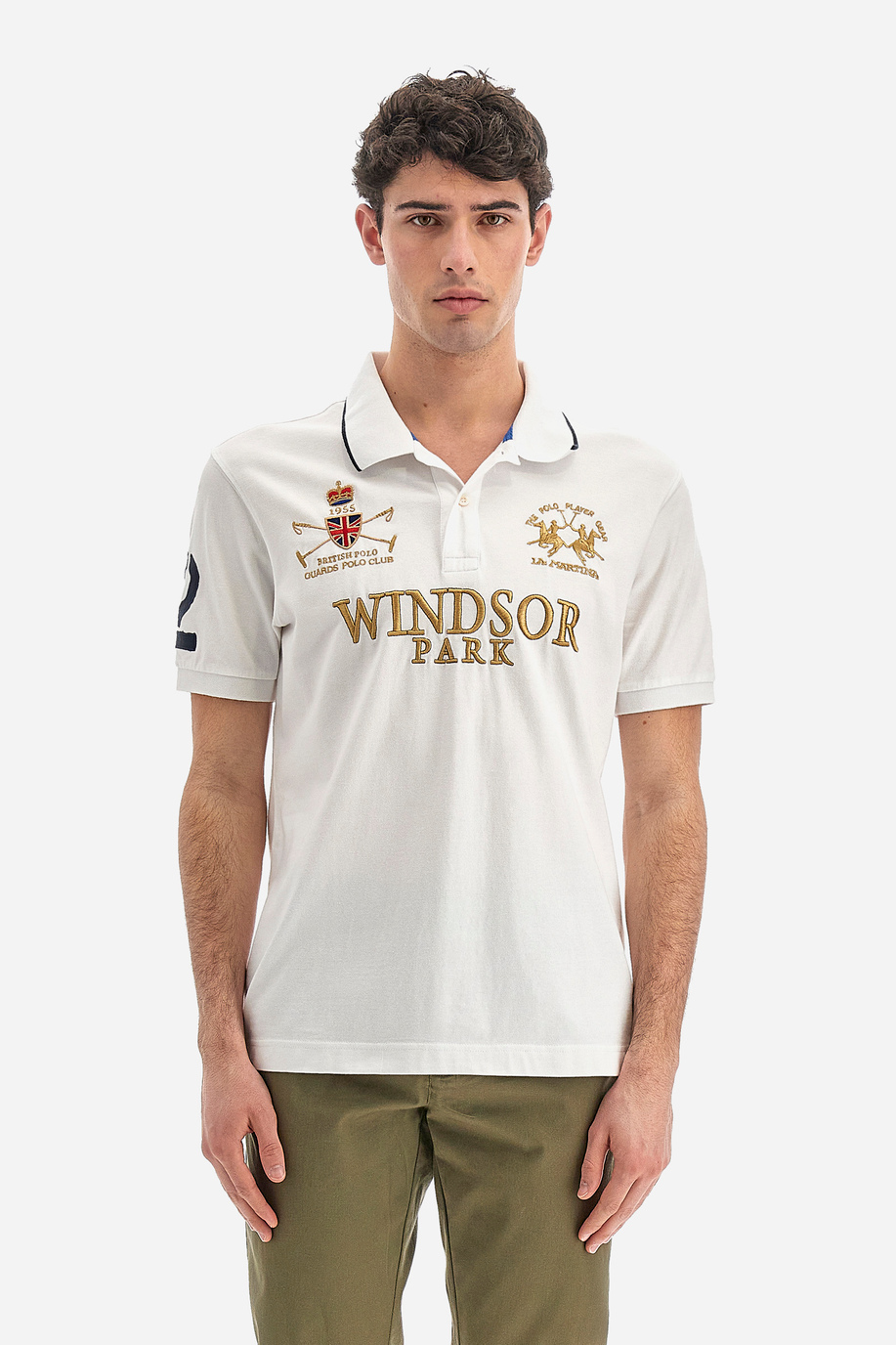 Kurzärmliges Overfit-Poloshirt aus Baumwollmischung für Herren - Vincent - Guards - England | La Martina - Official Online Shop