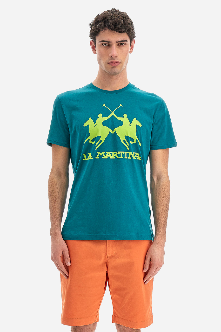 Men's 100% cotton regular fit short-sleeved T-shirt - Ramon | La Martina - Official Online Shop