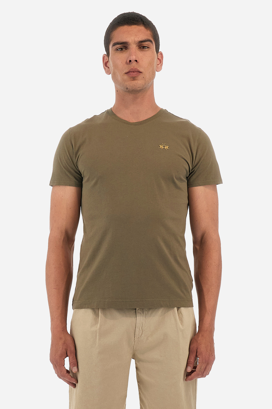 Men's 100% cotton regular fit short-sleeved T-shirt - Serge - Men | La Martina - Official Online Shop