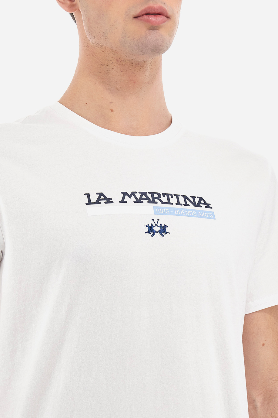T-shirt homme 100% coton coupe regular à manches courtes - Vernin - -50% | step 3 | us | La Martina - Official Online Shop
