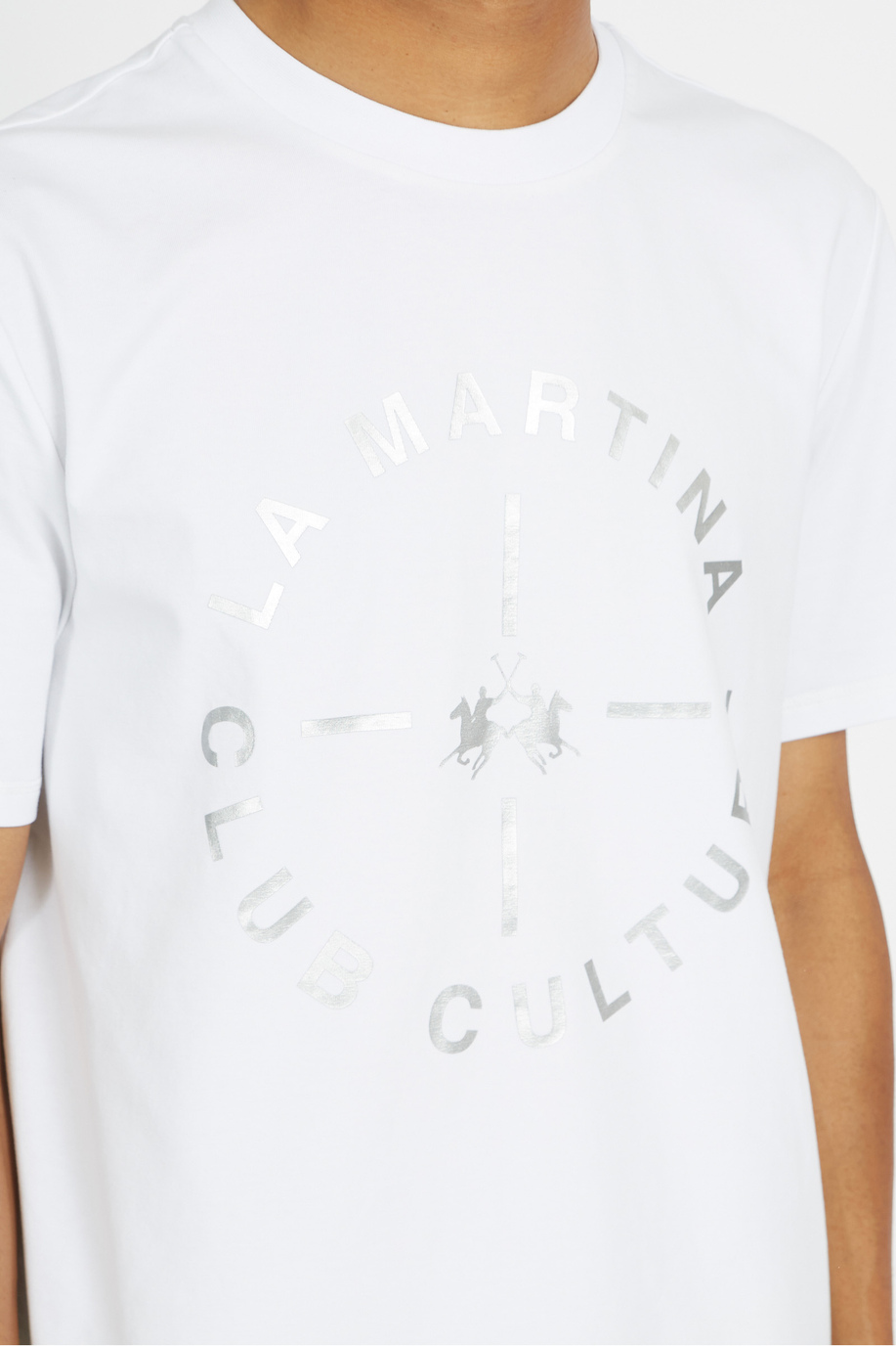 Men's short-sleeved T-shirt in regular fit stretch cotton - Virgil - Jet Set | La Martina - Official Online Shop