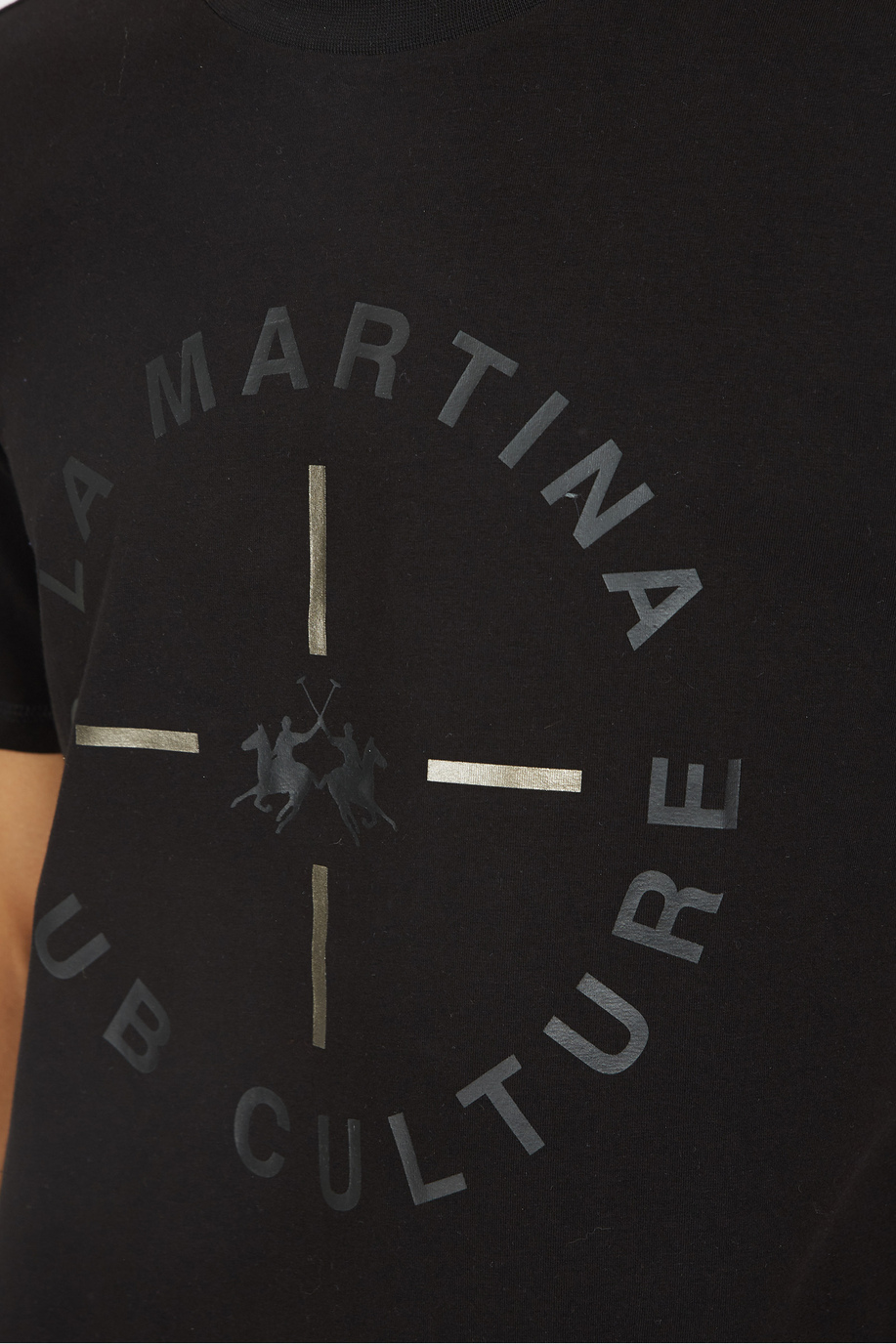T-shirt à manches courtes pour homme en coton stretch regular fit - Virgil - Jet Set | La Martina - Official Online Shop