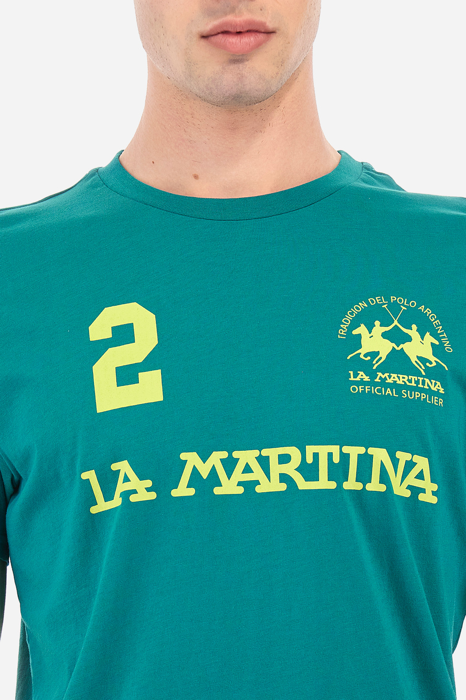Men's 100% cotton regular fit short-sleeved T-shirt - Reichard - test 2 | La Martina - Official Online Shop
