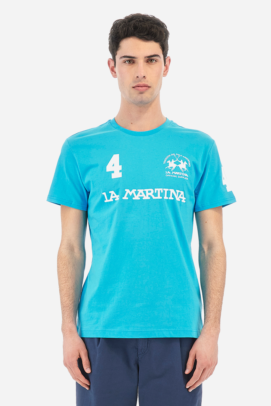 Herren-T-Shirt aus 100 % Baumwolle mit normaler Passform und kurzen Ärmeln - Reichard - T-Shirts | La Martina - Official Online Shop