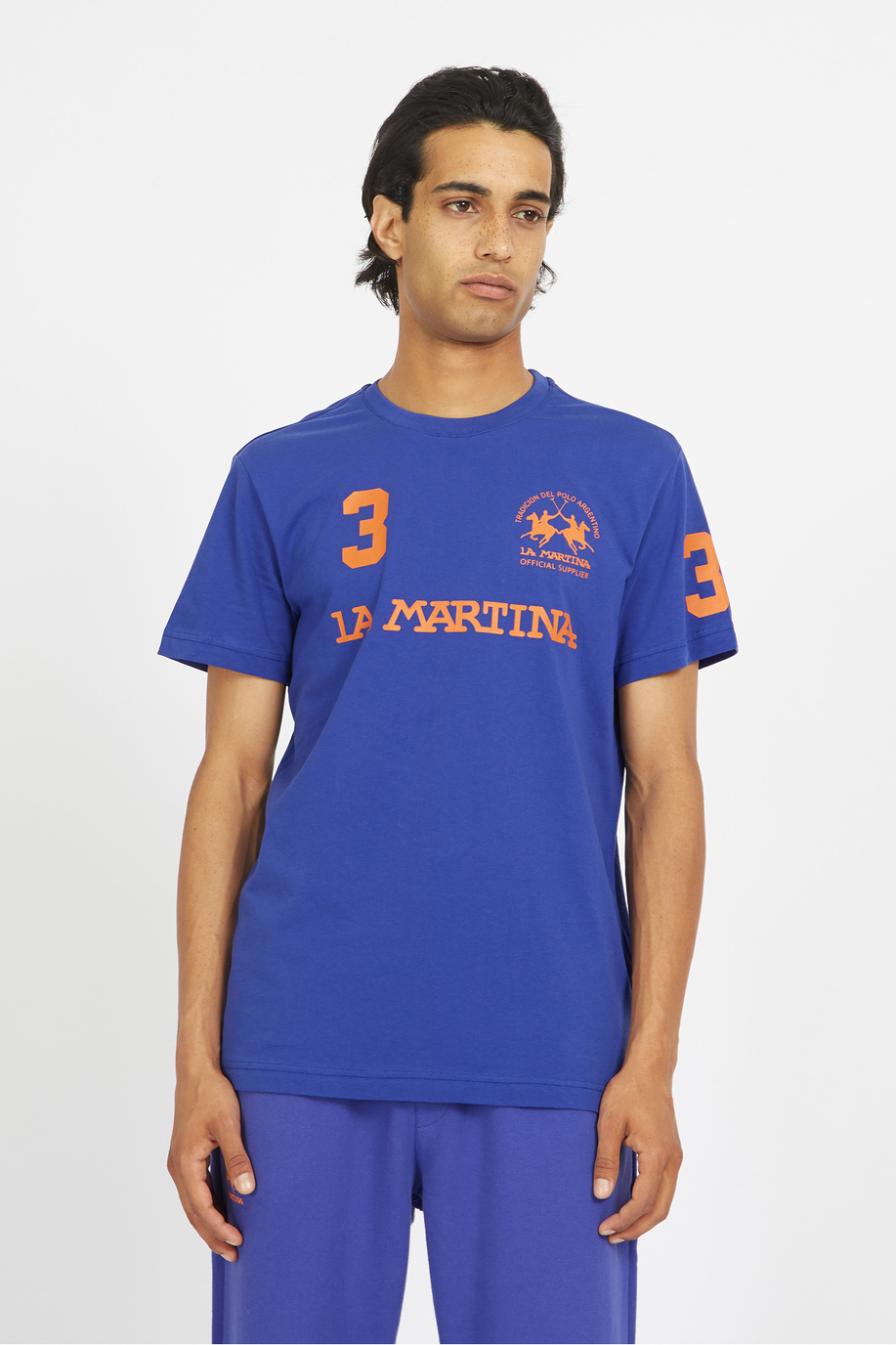 Men's 100% cotton regular fit short-sleeved T-shirt - Reichard - T-Shirts | La Martina - Official Online Shop