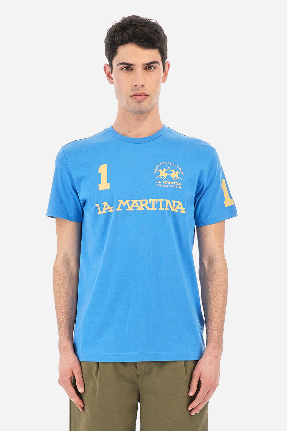 T-shirt da uomo a maniche corte 100% cotone regular fit- Reichard - T-shirt | La Martina - Official Online Shop