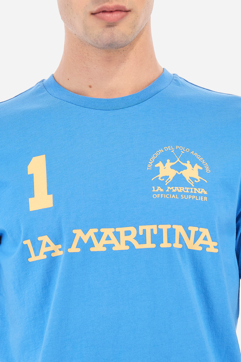 Men's 100% cotton regular fit short-sleeved T-shirt - Reichard - test 2 | La Martina - Official Online Shop