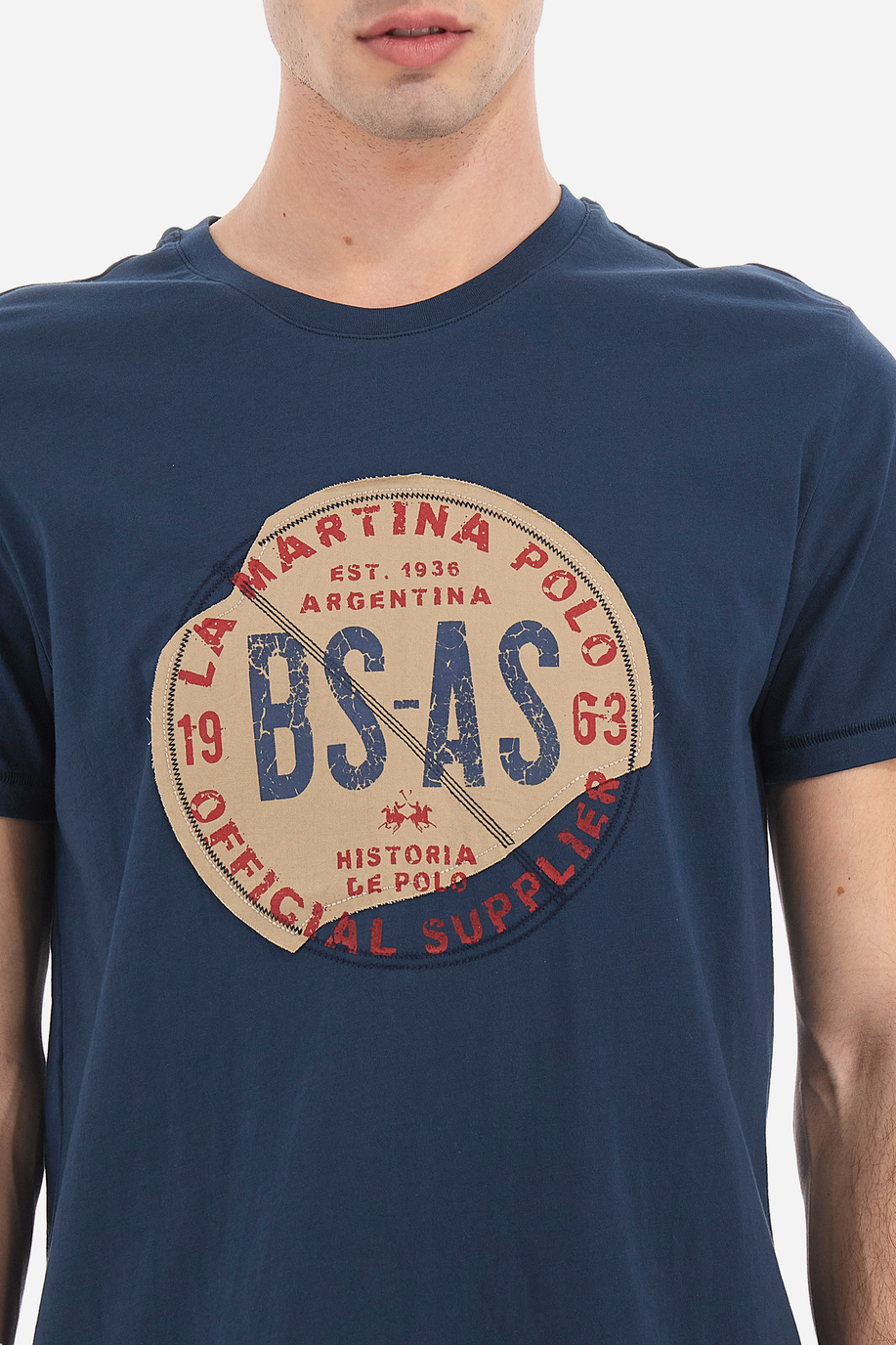 Herren-T-Shirt aus 100 % Baumwolle mit normaler Passform und kurzen Ärmeln - Verrier - T-shirts | La Martina - Official Online Shop