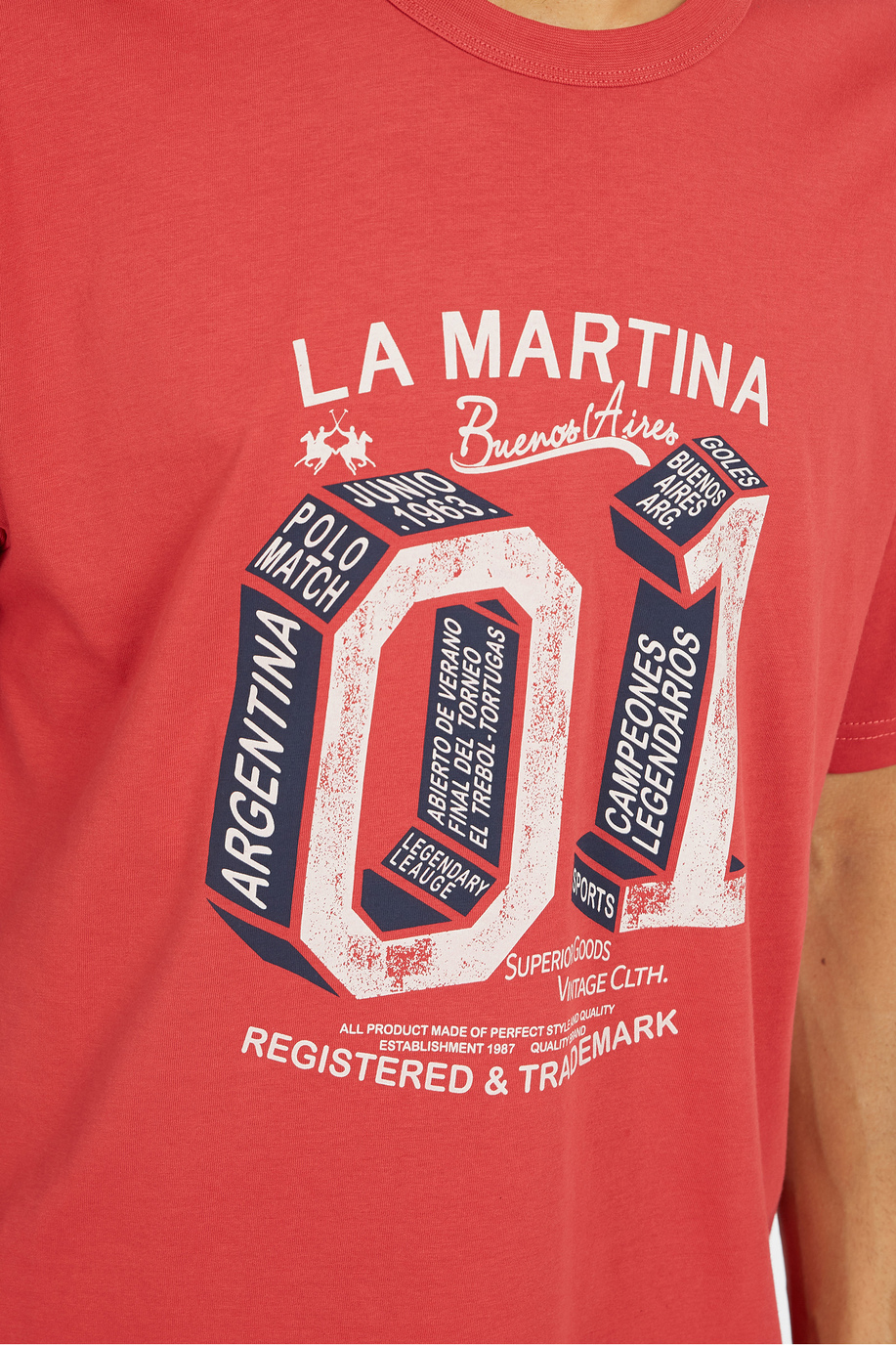 Kurzärmliges Herren-T-Shirt aus 100 % Baumwolle over fit  -  Verrol - Leyendas del Polo | La Martina - Official Online Shop