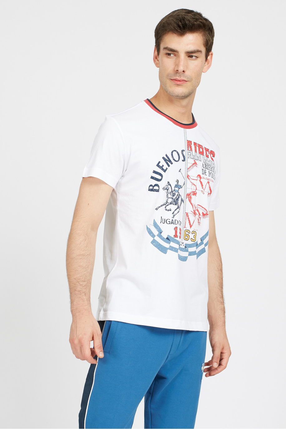 Men's 100% cotton regular fit short-sleeved T-shirt - Verrell - T-shirts | La Martina - Official Online Shop
