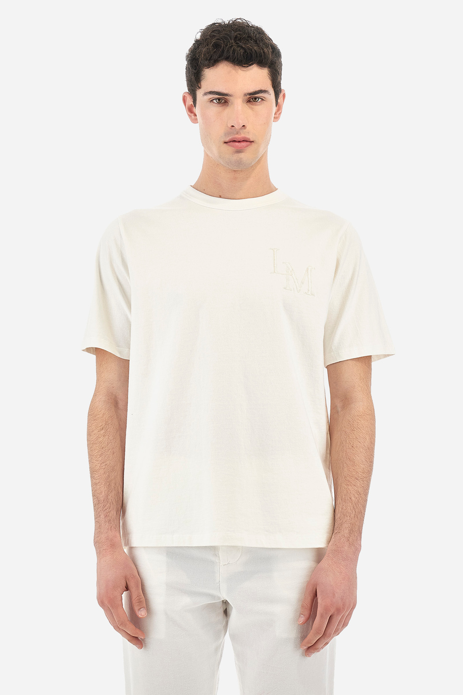 Men's 100% cotton regular fit short-sleeved T-shirt - Valka - test 2 | La Martina - Official Online Shop