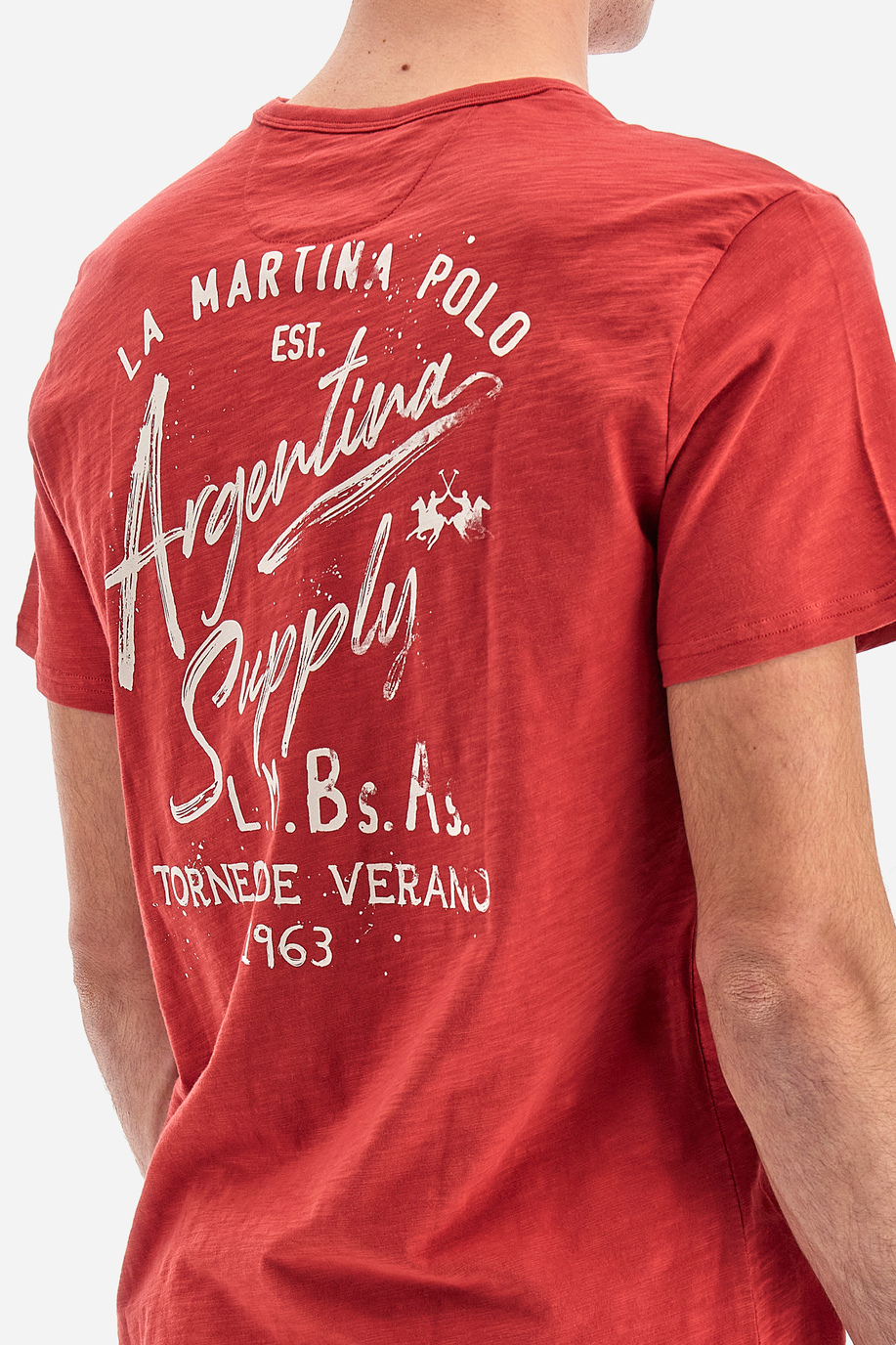 Men's 100% cotton regular fit short-sleeved T-shirt - Vibeke - T-Shirts | La Martina - Official Online Shop