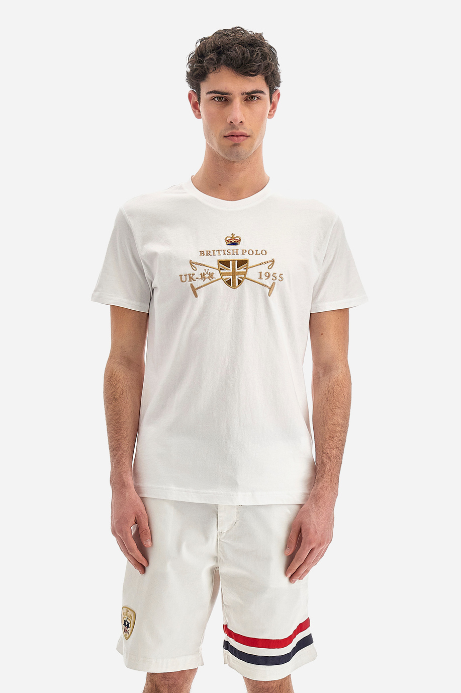 Men's 100% cotton regular fit short-sleeved T-shirt - Vic - T-Shirts | La Martina - Official Online Shop