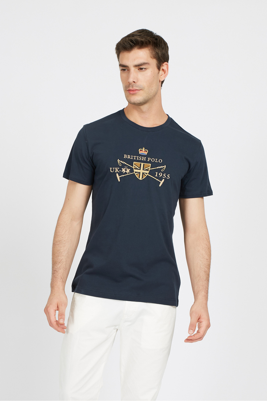 Men's 100% cotton regular fit short-sleeved T-shirt - Vic - Guards - England | La Martina - Official Online Shop