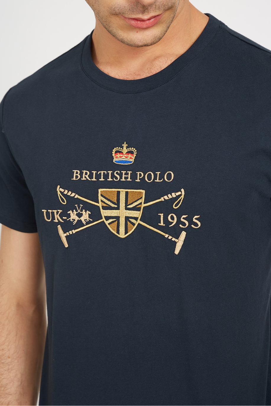 Men's 100% cotton regular fit short-sleeved T-shirt - Vic - Guards - England | La Martina - Official Online Shop